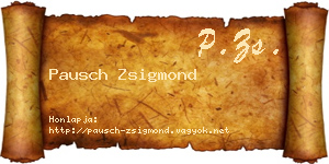 Pausch Zsigmond névjegykártya